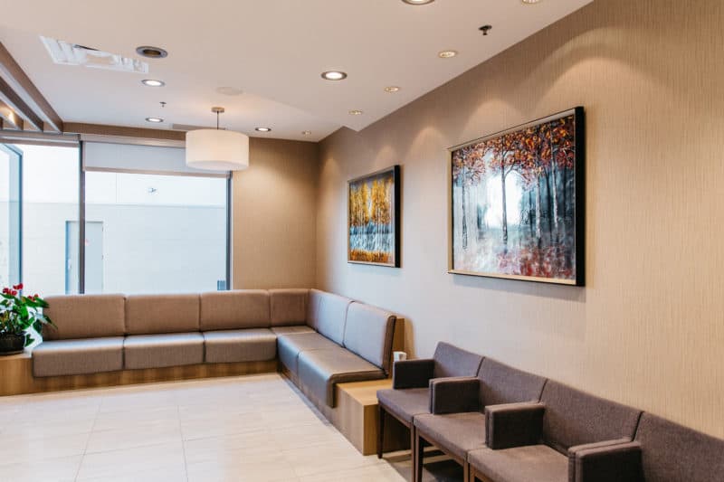 the peaceful polo park dental waiting room