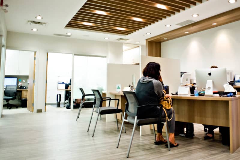 the polo park dental reception area